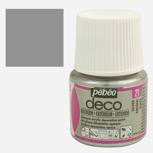 PEBEO Deco Outdoor Acrylic Paint 45ml Silver