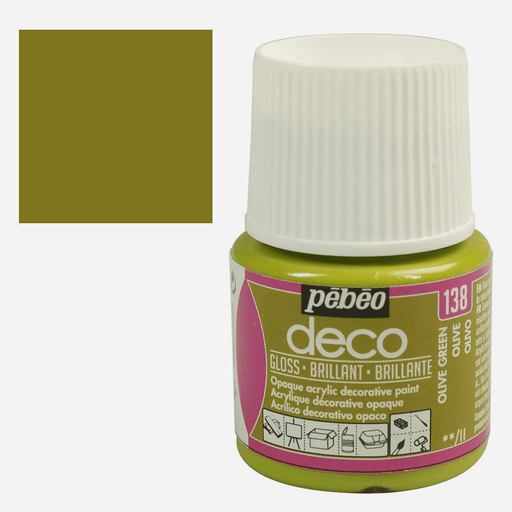PEBEO Deco Gloss Acrylic Paint 45ml Olive Green
