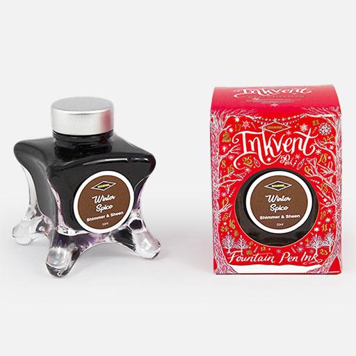 DIAMINE Inkvent Red Shimmer & Sheen Fountain Pen Ink 50ml Winter Spice