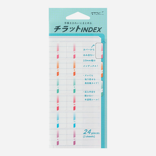 MIDORI Chiratto Index Label Number Color (Blue)