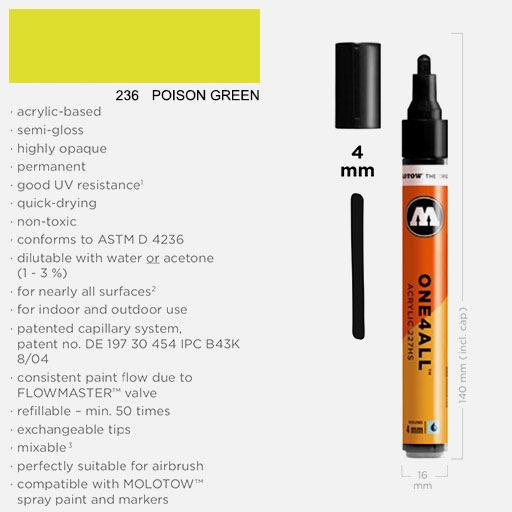 MOLOTOW One4All Acrylic Marker 4mm 236 Poison Green