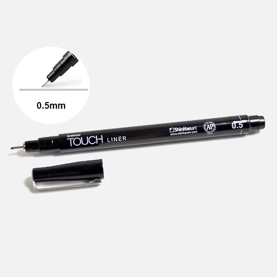 SHINHAN Touch Liner Colored Drawing Pen 0.5mm Cool Grey