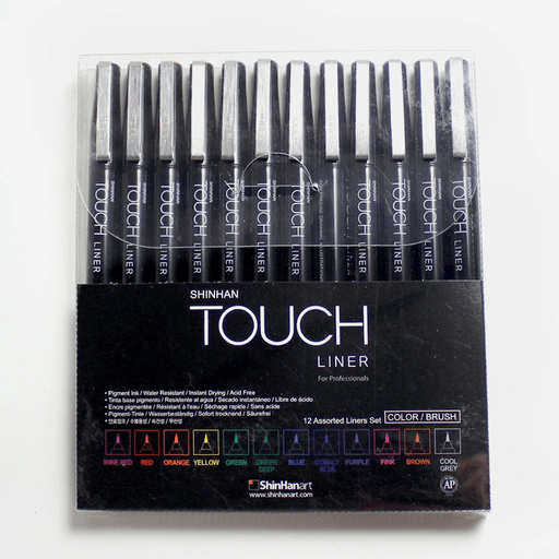 SHINHAN Touch Liner Brush Pen Set x 12