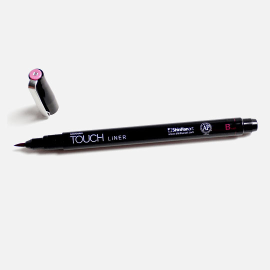 SHINHAN Touch Liner Brush Pen Wine Red