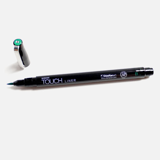 SHINHAN Touch Liner Brush Pen Green Deep
