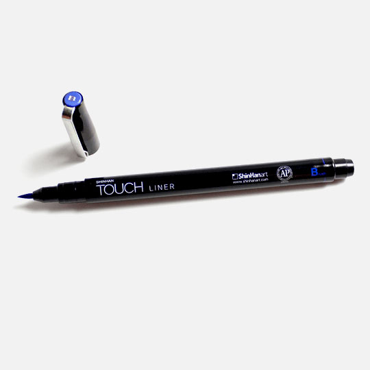 SHINHAN Touch Liner Brush Pen Cobalt Blue
