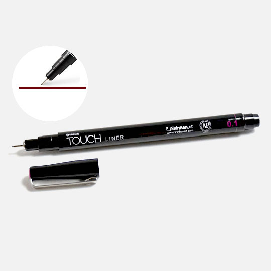 SHINHAN Touch Liner Colored Drawing Pen 0.1mm Wine Red