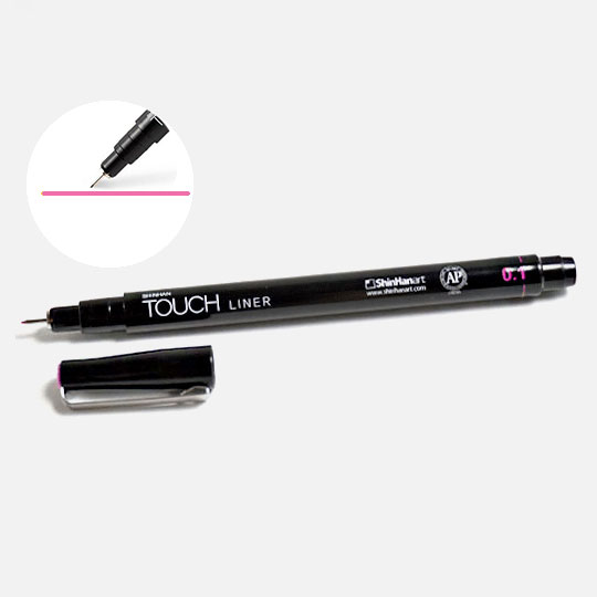 SHINHAN Touch Liner Colored Drawing Pen 0.1mm Pink