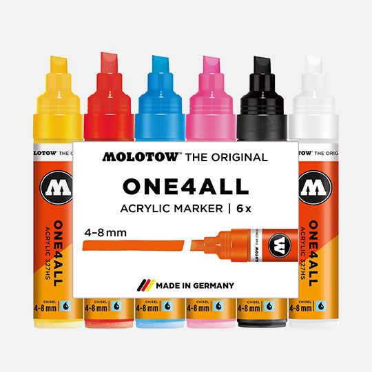 MOLOTOW One4All Acrylic Pump Marker 8mm Basic Set 1 x 6