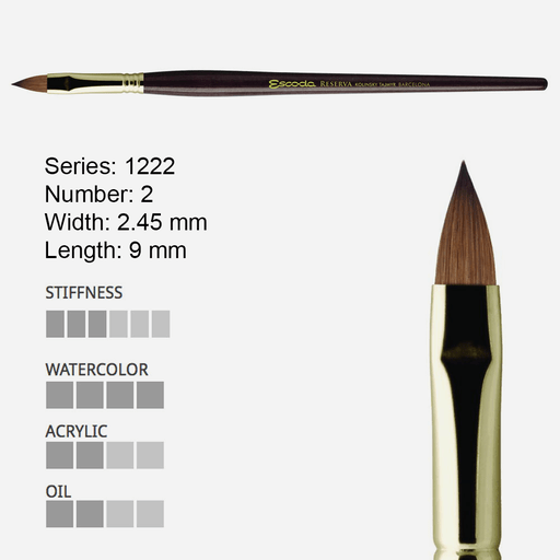 ESCODA Reserva Kolinsky-Tajmyr Filbert Brush 2