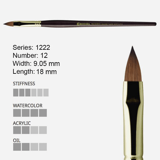 ESCODA Reserva Kolinsky-Tajmyr Filbert Brush 12