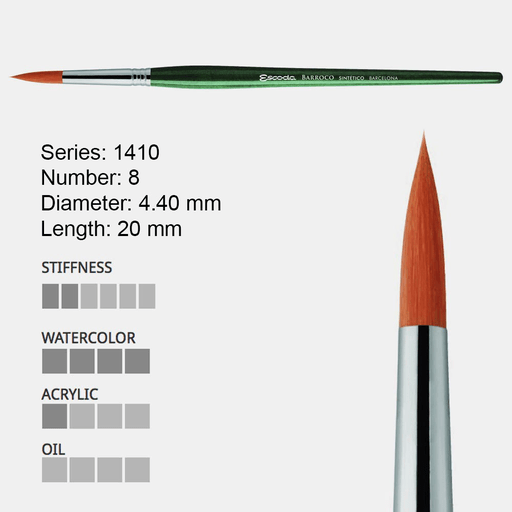 ESCODA Barroco Gold Toray Round Brush 8