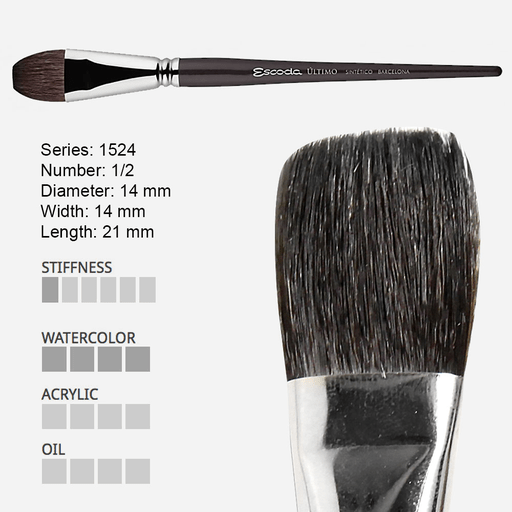 ESCODA Ultimo Tendo Synthetic Squirrel Flat Wash Brush 1/2"