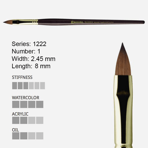 ESCODA Reserva Kolinsky-Tajmyr Filbert Brush 1