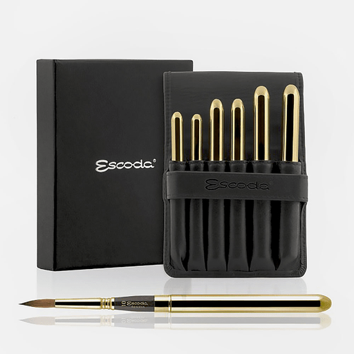 ESCODA Reserva Kolinsky-Tajmyr Travel Brush Leather Case Set x 6 (Pre-Order)