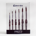 ESCODA Versatil Synthetic Kolinsky Travel Brush Leather Case Set x 6