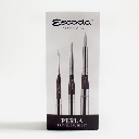 ESCODA Perla White Toray Travel Brush Leather Case Set x 3