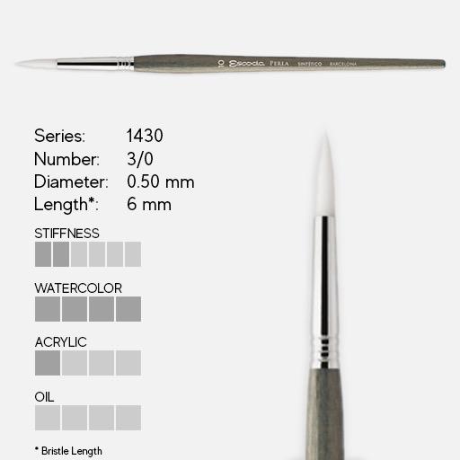 ESCODA Perla White Toray Round Brush 3/0