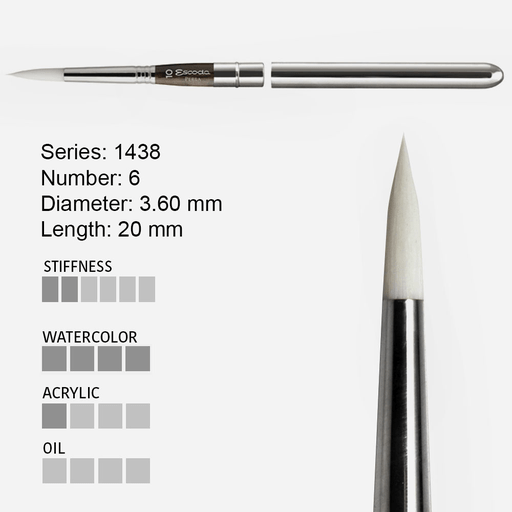 ESCODA Perla White Toray Travel Brush 6