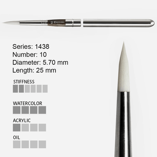 ESCODA Perla White Toray Travel Brush 10