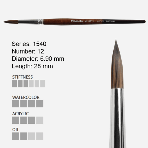 ESCODA Versatil Synthetic Kolinsky Round Brush 12