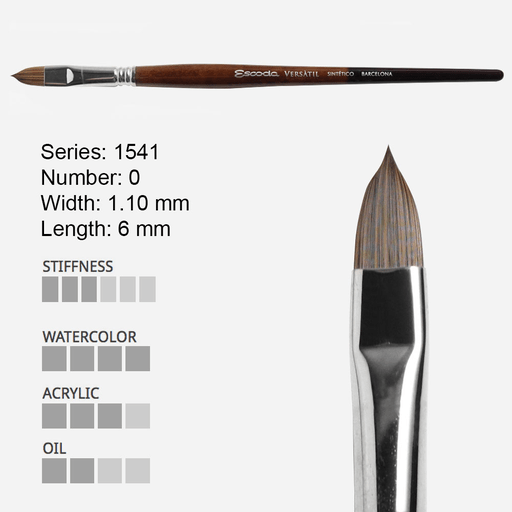 ESCODA Versatil Synthetic Kolinsky Filbert Brush 0