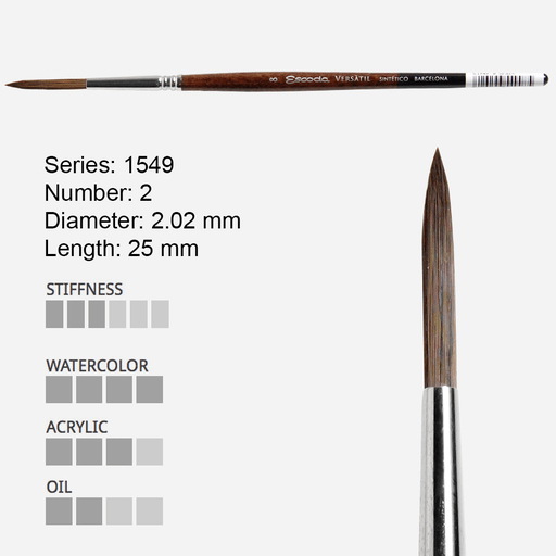ESCODA Versatil Synthetic Kolinsky Long Round Brush 2