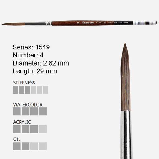 ESCODA Versatil Synthetic Kolinsky Long Round Brush 4