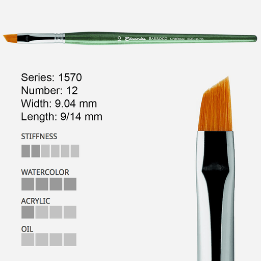 ESCODA Barroco Gold Toray Angular Brush 12