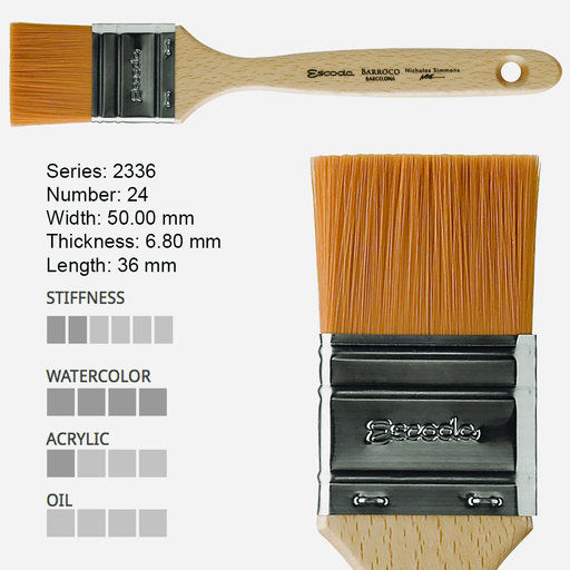 ESCODA Barroco Gold Toray Flat Brush 24