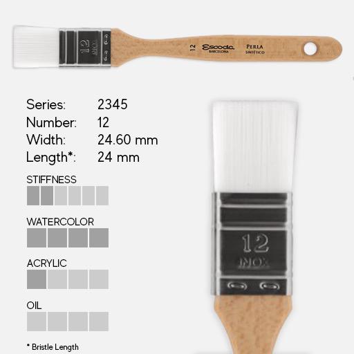 ESCODA Perla White Toray Flat Brush 12