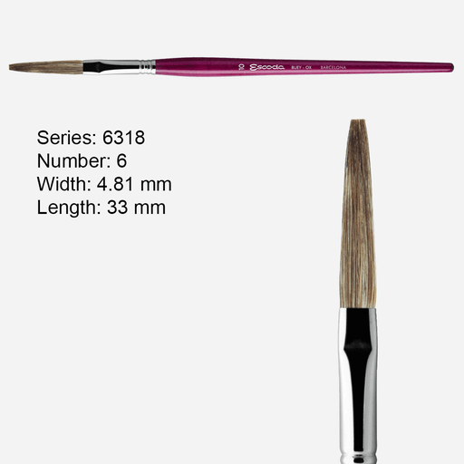 ESCODA Bravo Filleting & Lettering Ox Bright Brush 6