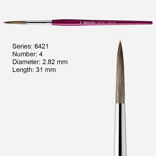 ESCODA Bravo Filleting & Lettering Ox Round Brush 4