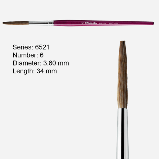 ESCODA Bravo Filleting & Lettering Ox Bright Brush 6