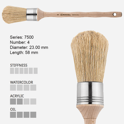 ESCODA Natural Bristle Round Brush 4