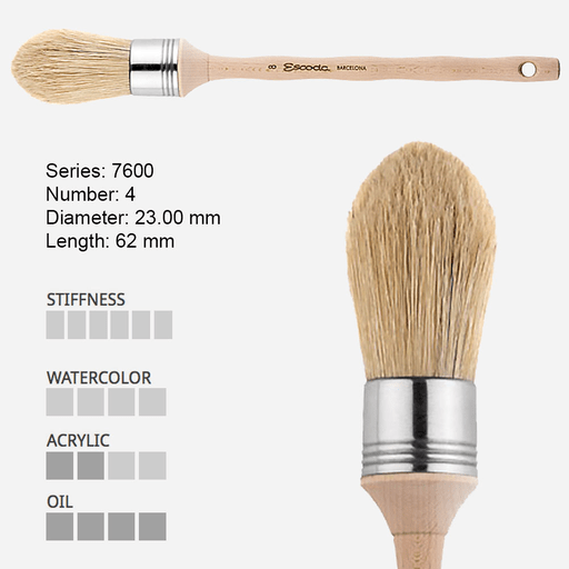 ESCODA Natural Bristle Round Oval Brush 4
