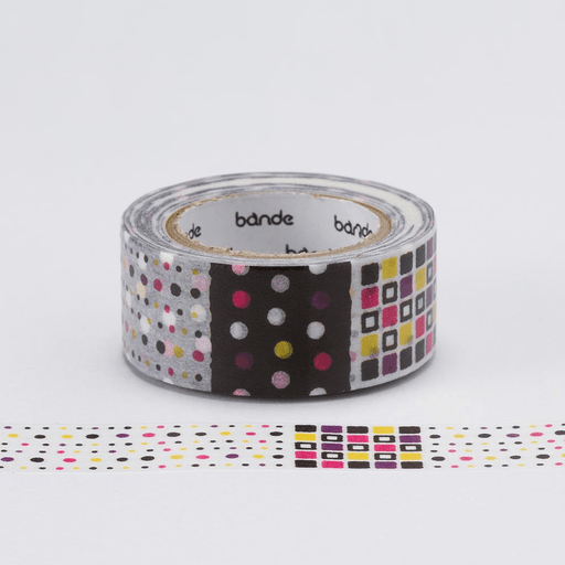 BANDE Washi Tape 20mm Polka Dot Black