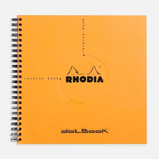 RHODIA Reverse Spiral Book 80gsm Dot 21cm x 21cm x 80 Orange