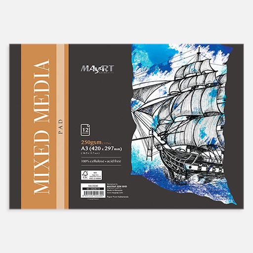 MAYART Mixed Media Paper Pad 250gsm A3 x 12