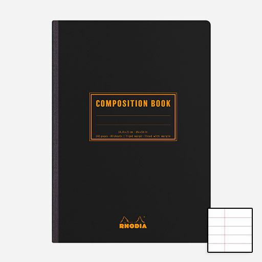 RHODIA Composition Lined Notebook 80gsm A5 x 80 Black