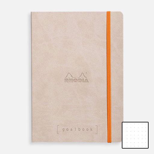RHODIA White Paper Dot Softcover Goal Book 90gsm A5 x 120 Beige