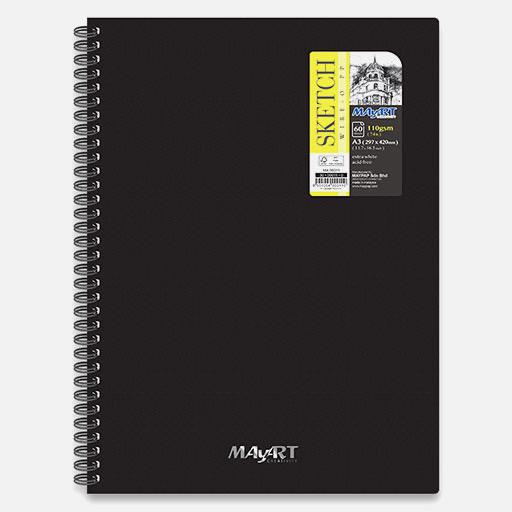 MAYART Sketch Paper PP Perforated Spiral Book 110gsm A3+ x 60