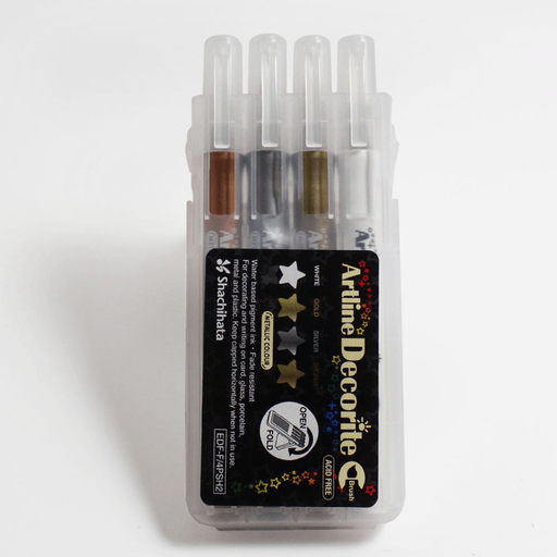 ARTLINE Decorite Brush Marker Metallic Set A x 4