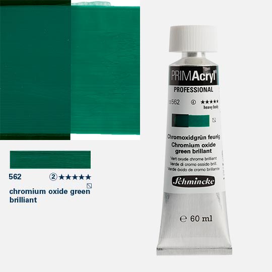 SCHMINCKE Primacryl Professional Heavy Body Acrylic 60ml Chromium Oxide Green Brilliant (Viridian)