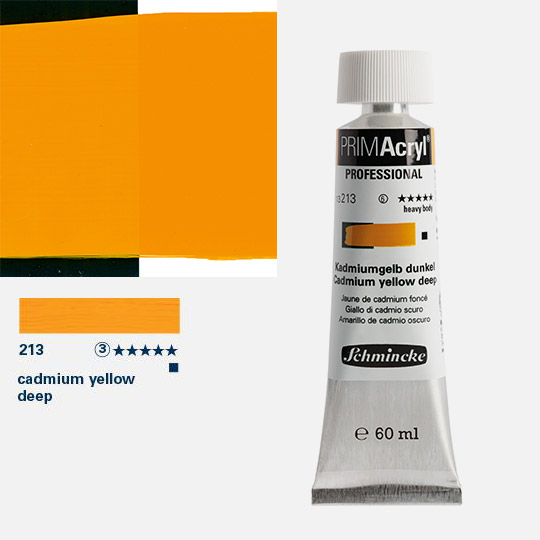 SCHMINCKE Primacryl Professional Heavy Body Acrylic 60ml Cadmium Yellow Deep