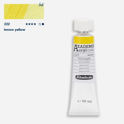 SCHMINCKE Akademie Acrylic 60ml 222 Lemon Yellow