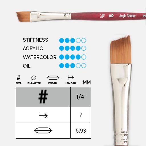 PRINCETON Velvetouch Synthetic Blend Angle Shader Brush 1/4"