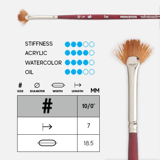 PRINCETON Velvetouch Synthetic Blend Mini-Fan Brush 10/0