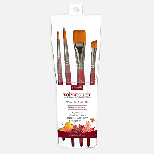 PRINCETON Velvetouch Synthetic Blend Brush Set x 4