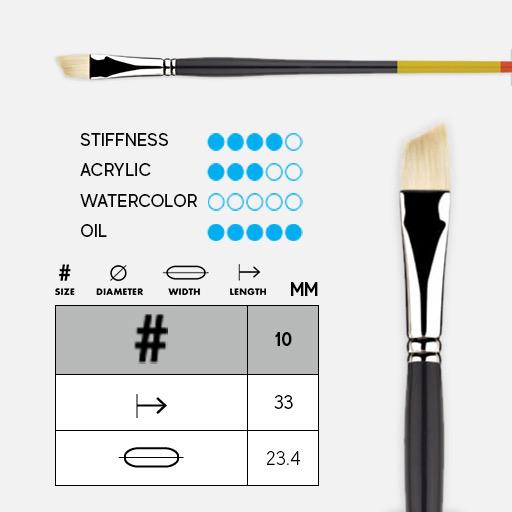 PRINCETON Snap! Natural Bristle (Long Handle) Angle Bright Brush 10